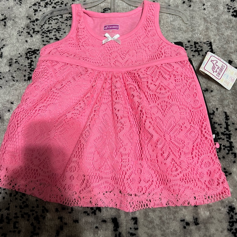 Girls 2t hearts and lace set